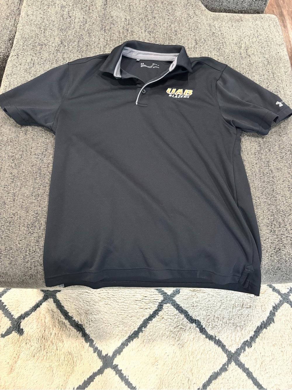 Under Armour Black UAB Blazers Polo with Yellow Logo